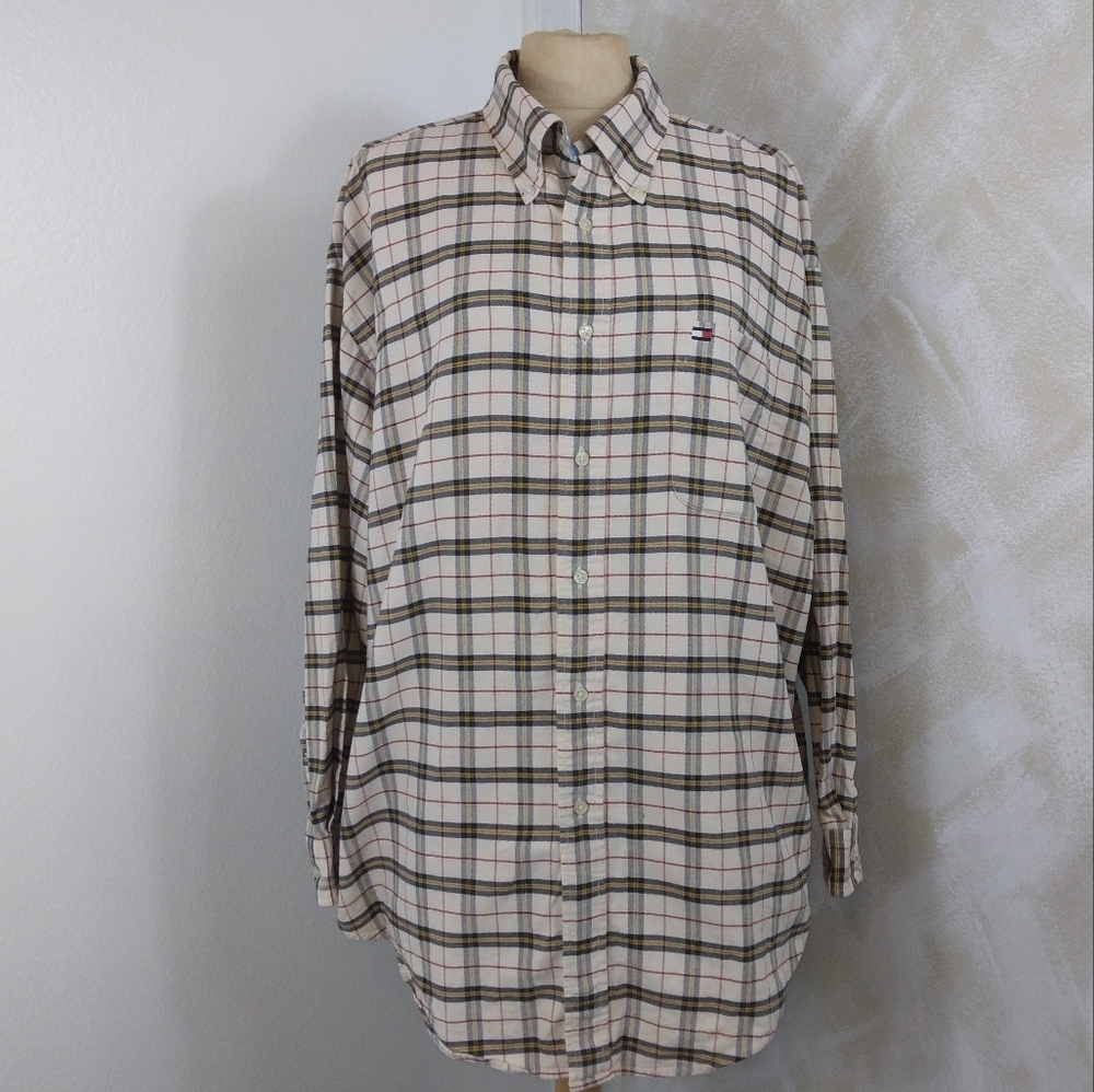 Tommy Hilfiger Long Sleeve Button Up Plaid Shirt
